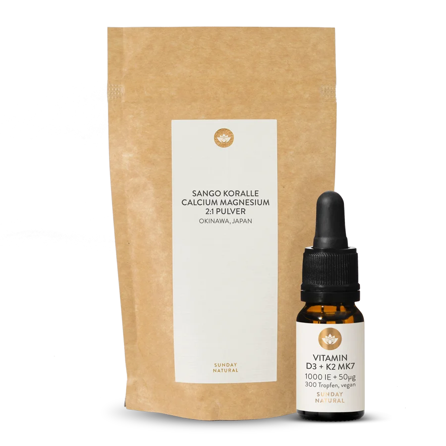 Vitamines D3 + K2 + corail Sango 2:1, calcium et magnésium en coffret 1 p.