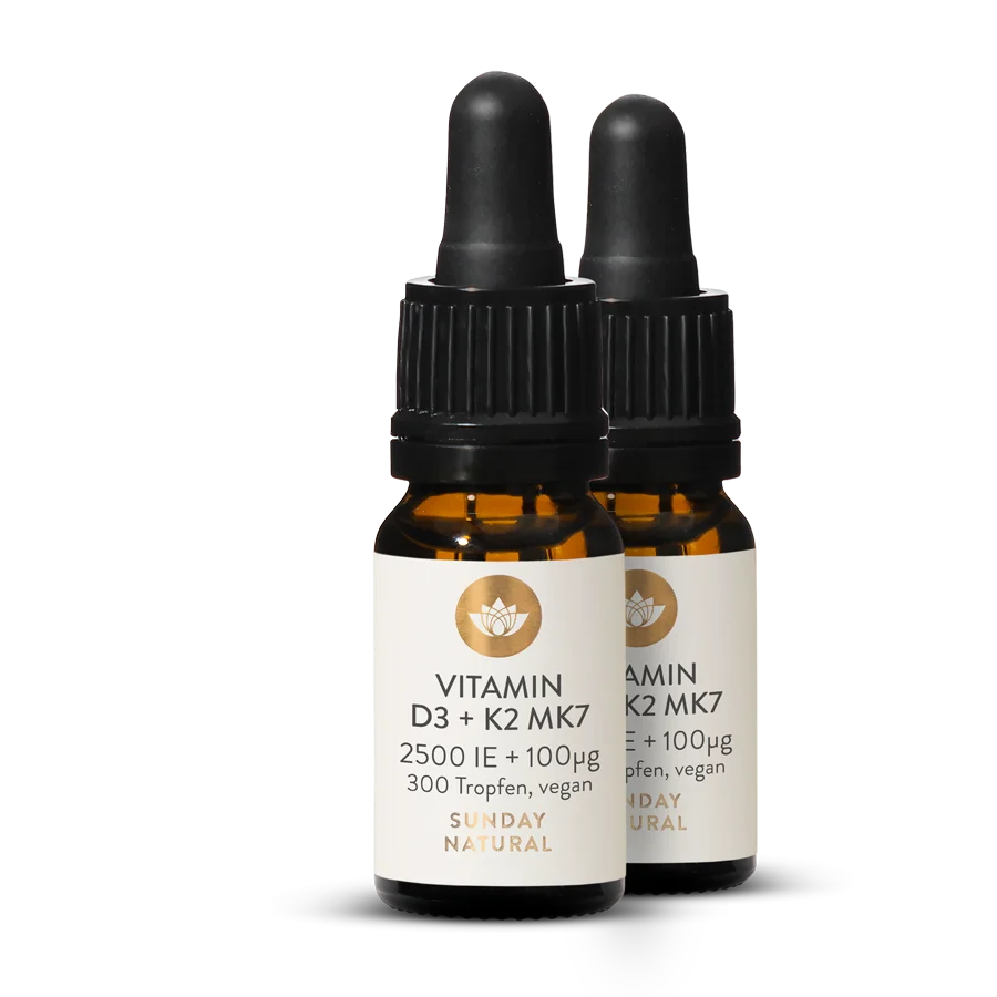 Vitamin D3 + K2 MK7 2.500IE + 100µg Tropfen, Vegan 2x7.2ml