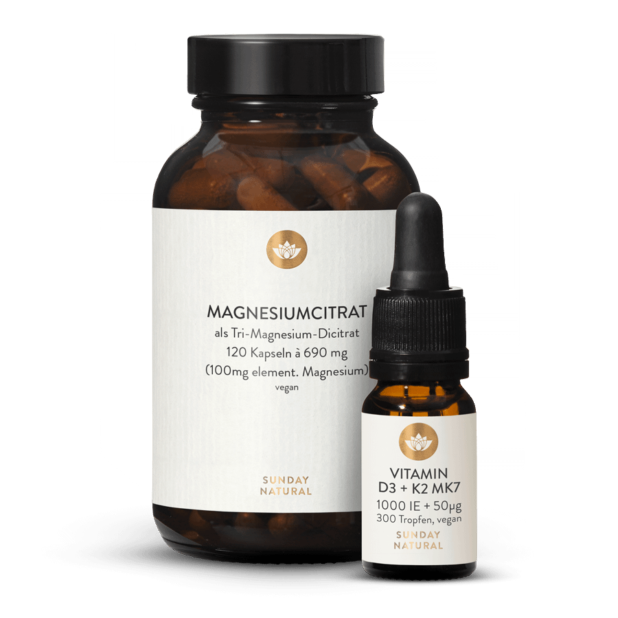 Magnesium Citrat Vitamin D3 + K2 MK7 1.000IE + 50µg 1 St.