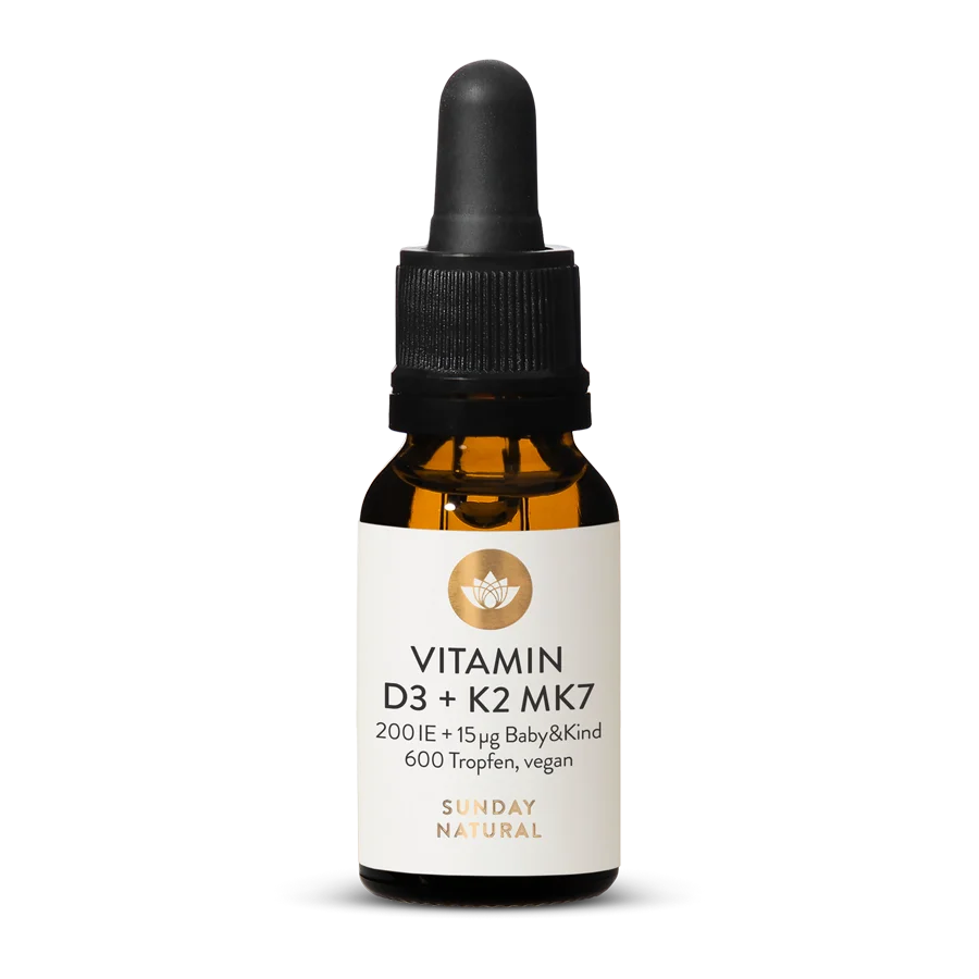 Vitamin D3 + K2 All-Trans MK-7 200 IU + 15µg 600 Liquid Drops Vegan - Baby & Child 18.3ml