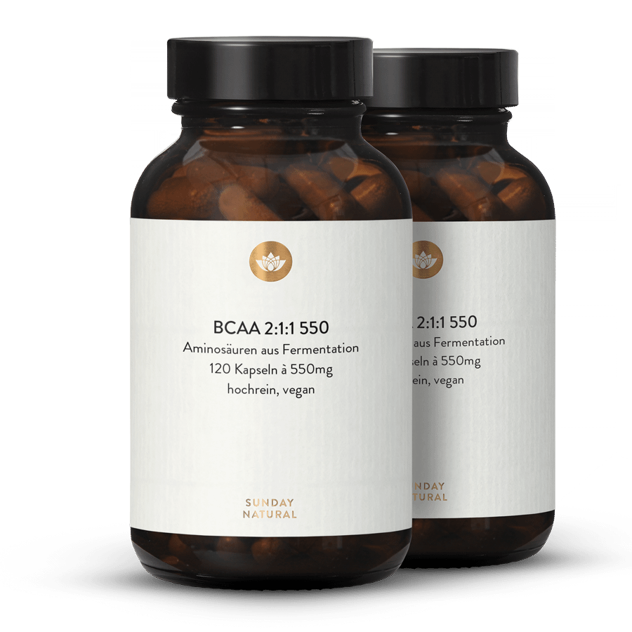 Vegan BCAA 2:1:1 Capsules Produced by Fermentation 2x120 capsules