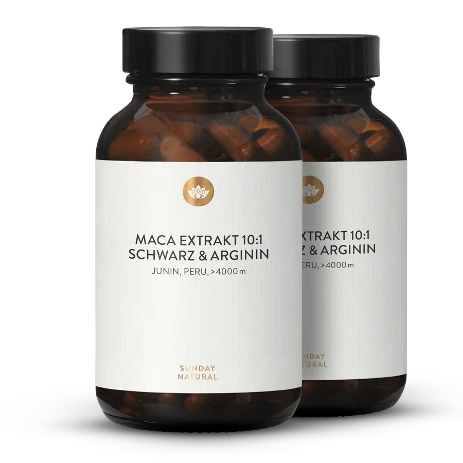 Maca Extrakt 10:1 Schwarz & Arginin 2x120 Kapseln