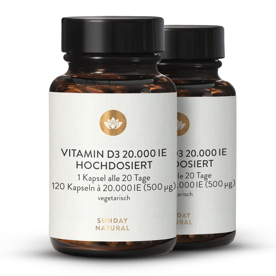 Vitamin D3 20,000 IU High-Dose 2x120 capsules