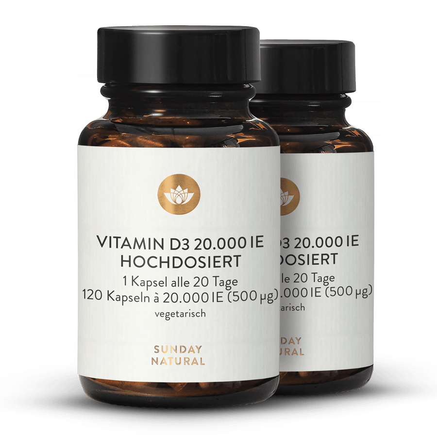 Vitamin D3 20.000IE Hochdosiert 2x120 Kapseln