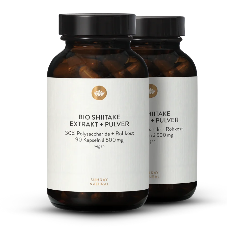 Organic Shiitake Extract + Powder Capsules 2x90 capsules