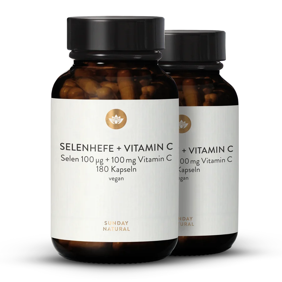 Levure de sélénium + vitamine C 2 x 180 gélules