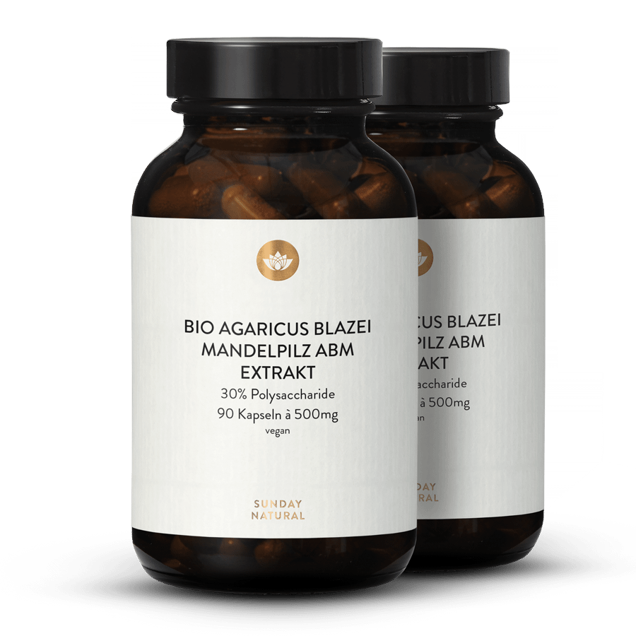 Bio Agaricus blazei Mandelpilz, ABM Extrakt Kapseln 2x90 Kapseln