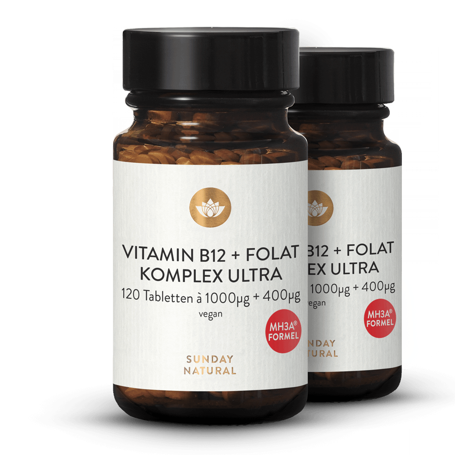 Vitamine B12 M3HA® + acide folique, 1 000 µg + 400 µg 2 x 120 comprimés