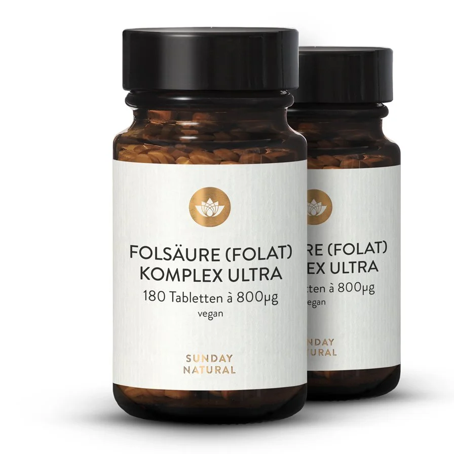 Complexe d'acide folique (folate) Ultra 800 2 x 180 comprimés