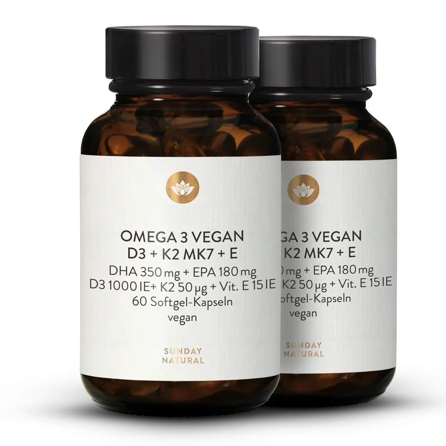 Oméga-3 avec Vitamines D3 + K2 + E vegan 2 x 60 gélules