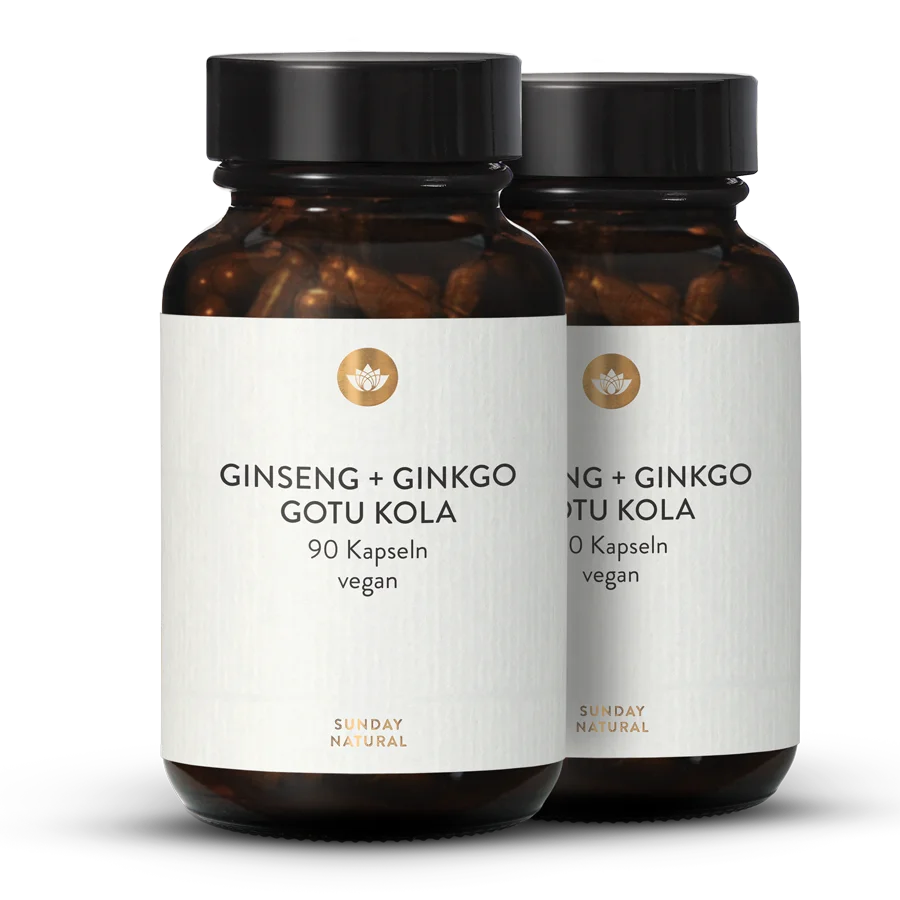 Complexe de Ginkgo, Ginseng et Gotu kola 2 x 90 gélules