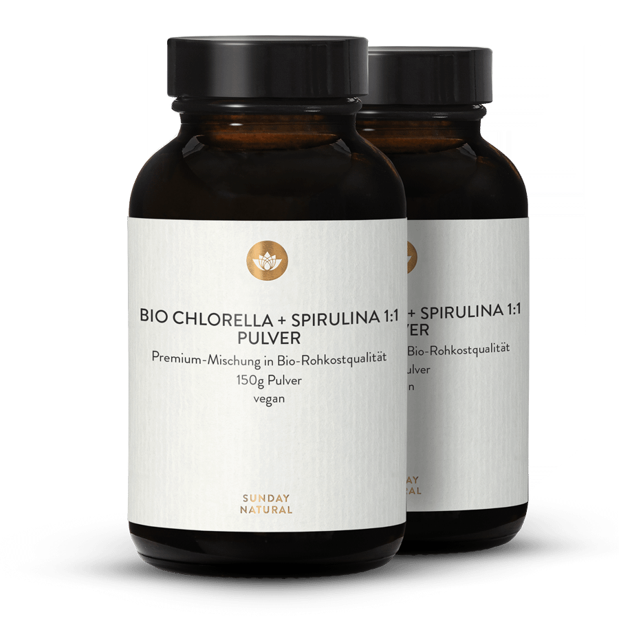 Chlorelle + Spiruline en poudre 2 x 150g
