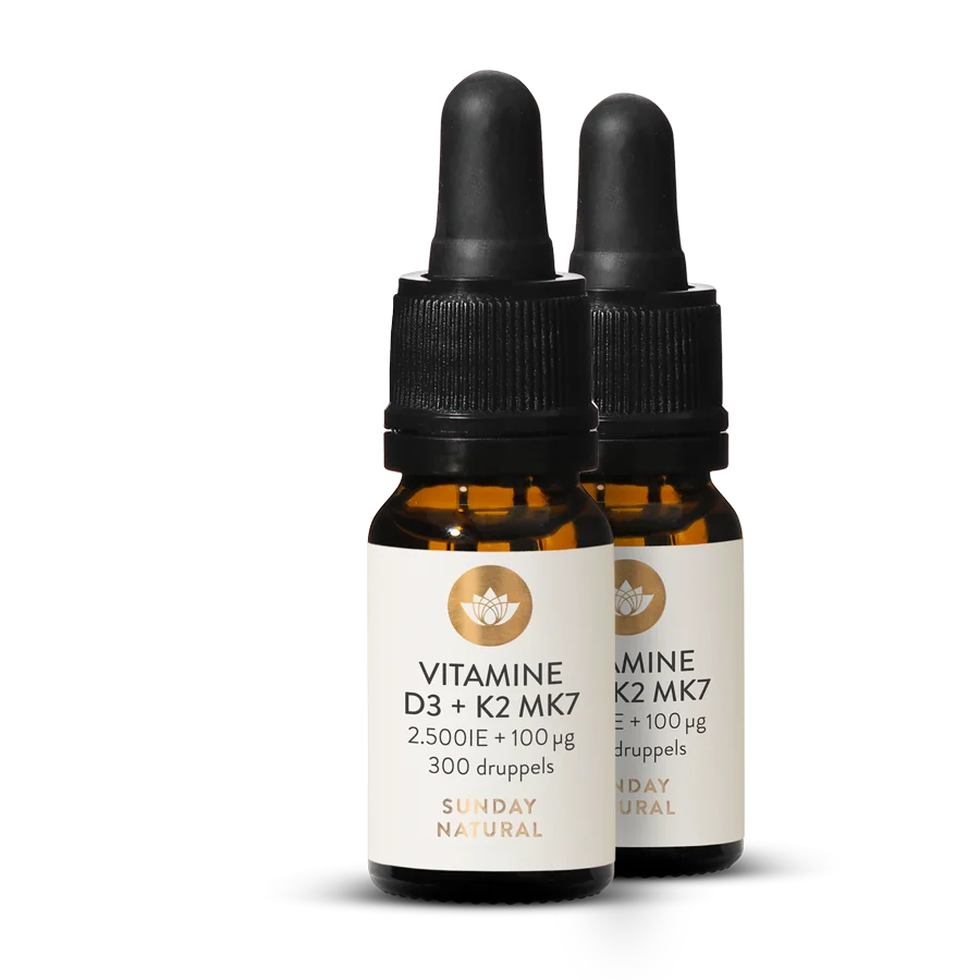 Vitamine D3 + K2 MK7 62,5 µg / 2500 IE + 100 µg Druppels 2x8ml