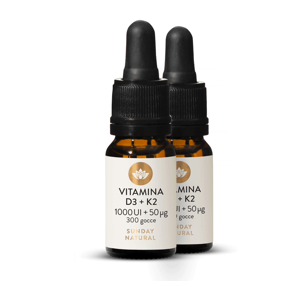 Vitamina D3 + K2 MK7 1000 UI + 50 µg §§300 gocce 2x7,8 ml