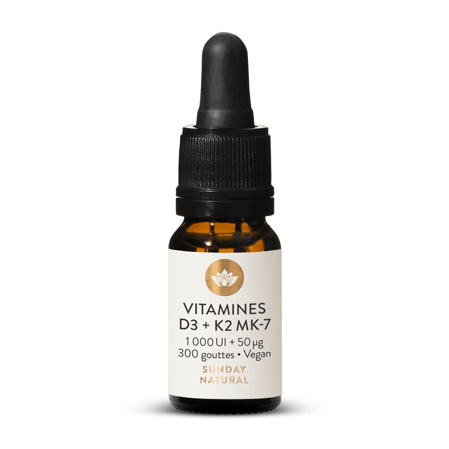 Vitamines D3 + K2 MK7 (1 000 UI + 50 µg) En Gouttes 7,8 ml