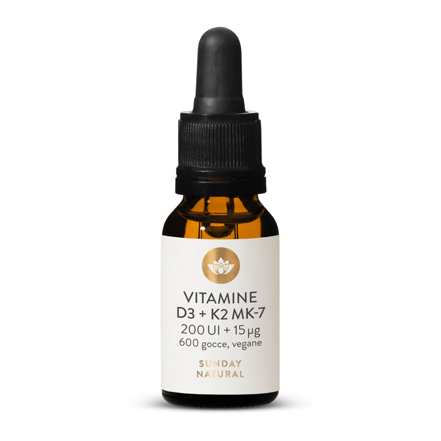 Vitamine D3 + K2 MK-7 200 UI + 15 µg Gocce, Vegane 18.3ml