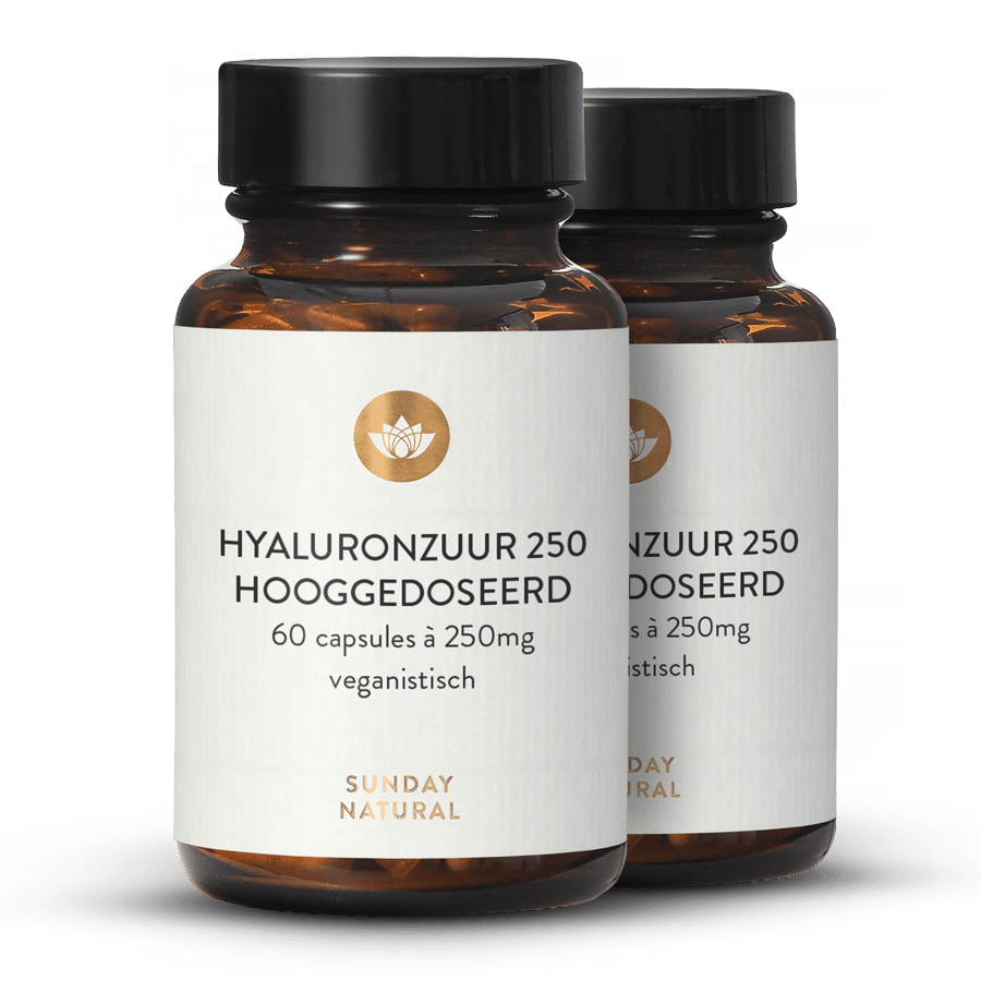 Hyaluronzuur 250 mg Premium vegan, uit fermentatie 2x60 capsules