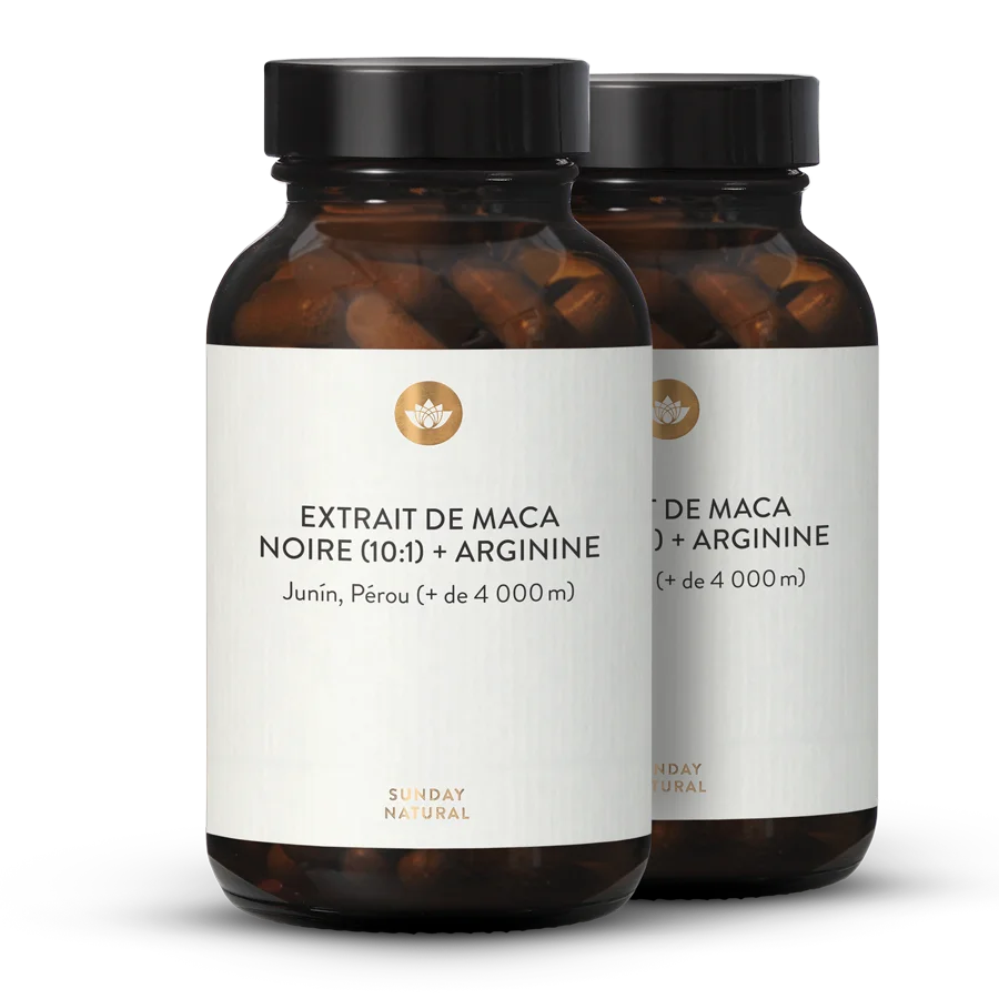 Extrait 10:1 de maca noire + arginine 2 x 120 gélules