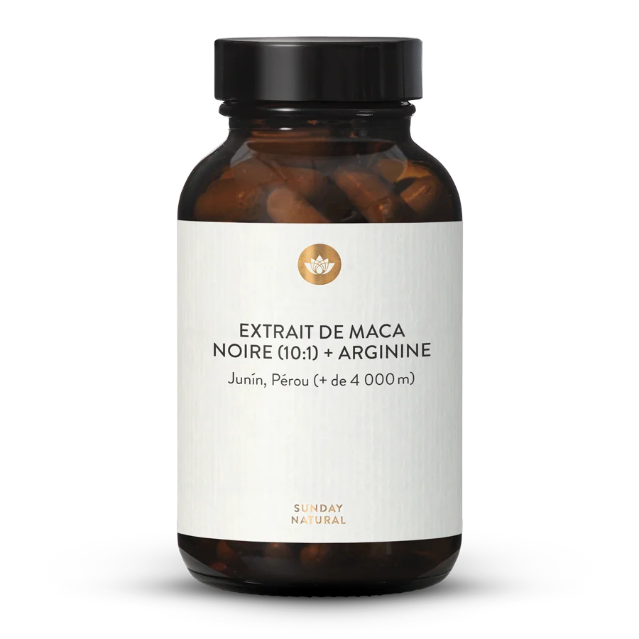 Extrait 10:1 de maca noire + arginine 120 gélules