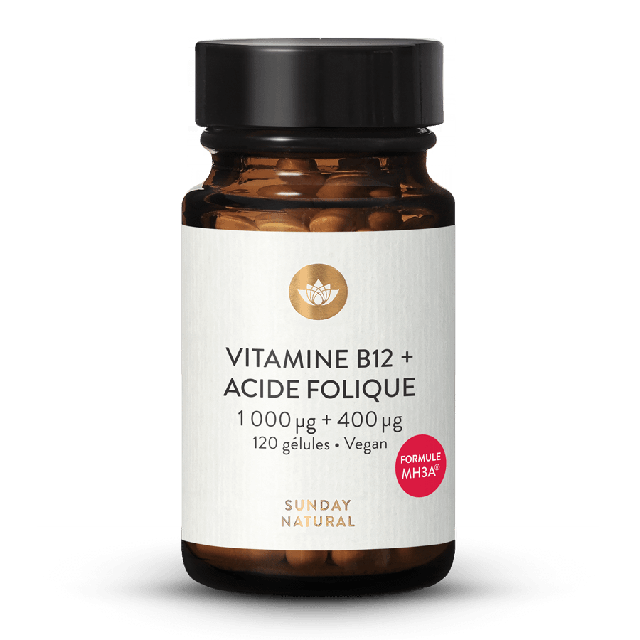 Vitamine B12 Mh3a® + acide folique 1 000 µg + 400 µg 120 gélules