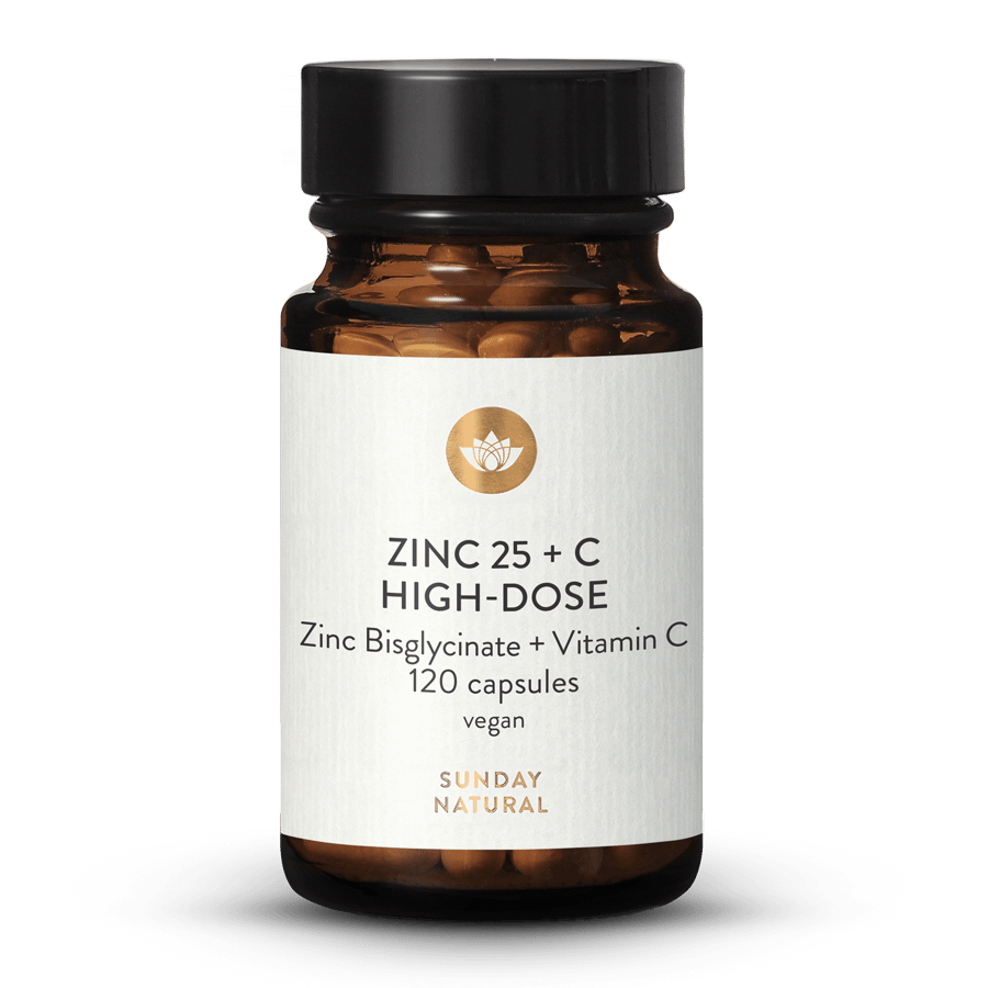 Zinkbisglycinat 25 mg høj dosis 120 kapsler