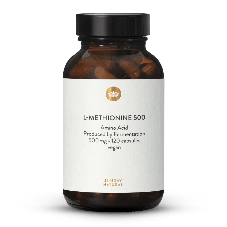L-metionin 500 kapslar från fermentering, vegansk 120 kapslar