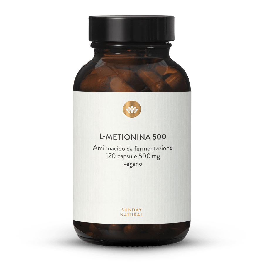 L-metionina 500 in capsule da fermentazione, vegana 120 capsule