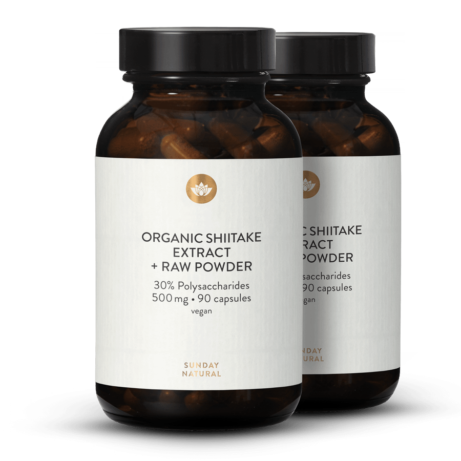 Organic Shiitake Extract + Powder Capsules 2x90 capsules