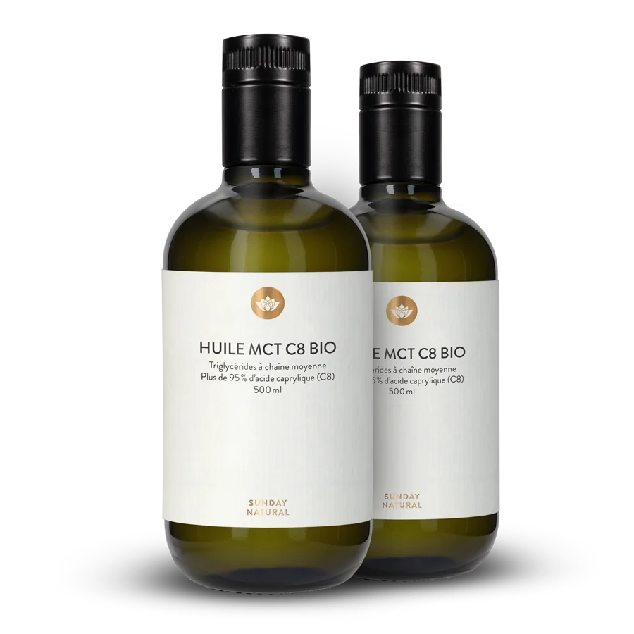 Huile MCT C8 - Acide Caprylique 2x500 ml