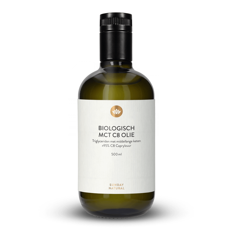 Biologische MCT C8 Olie 95% C8 Caprylzuur 500 ml
