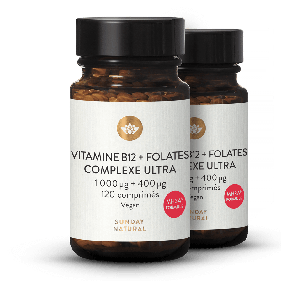 Vitamine B12 M3HA® + acide folique, 1 000 µg + 400 µg 2 x 120 comprimés