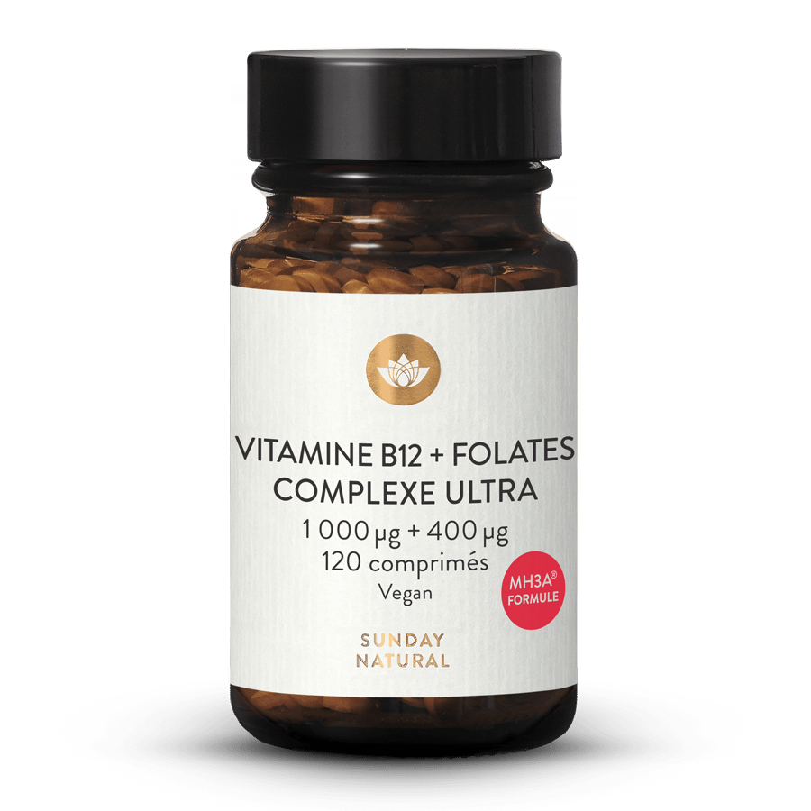 Vitamine B12 M3HA® + acide folique, 1 000 µg + 400 µg 120 comprimés