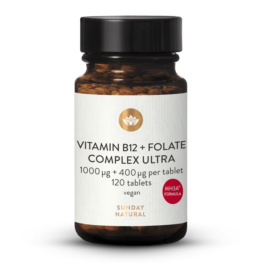Vitamin B12 MH3A® + Folic Acid 1000µg + 400µg 120 tablets