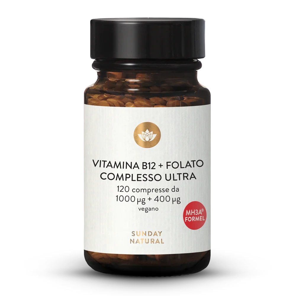 Vitamina B12 Mh3a® + acido folico (folato) 1000µg + 400µg 120 compresse