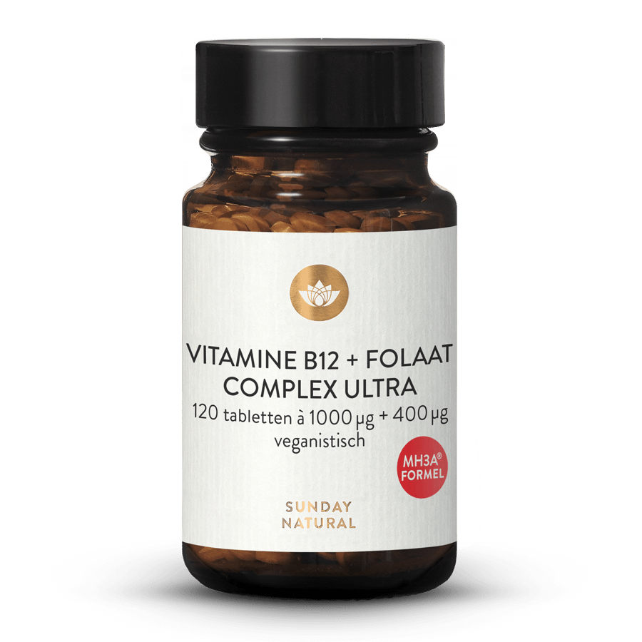 Vitamine B12 + Foliumzuur MH3A® + Folaat Complex 1000 µg + 400 µg 120 tabletten