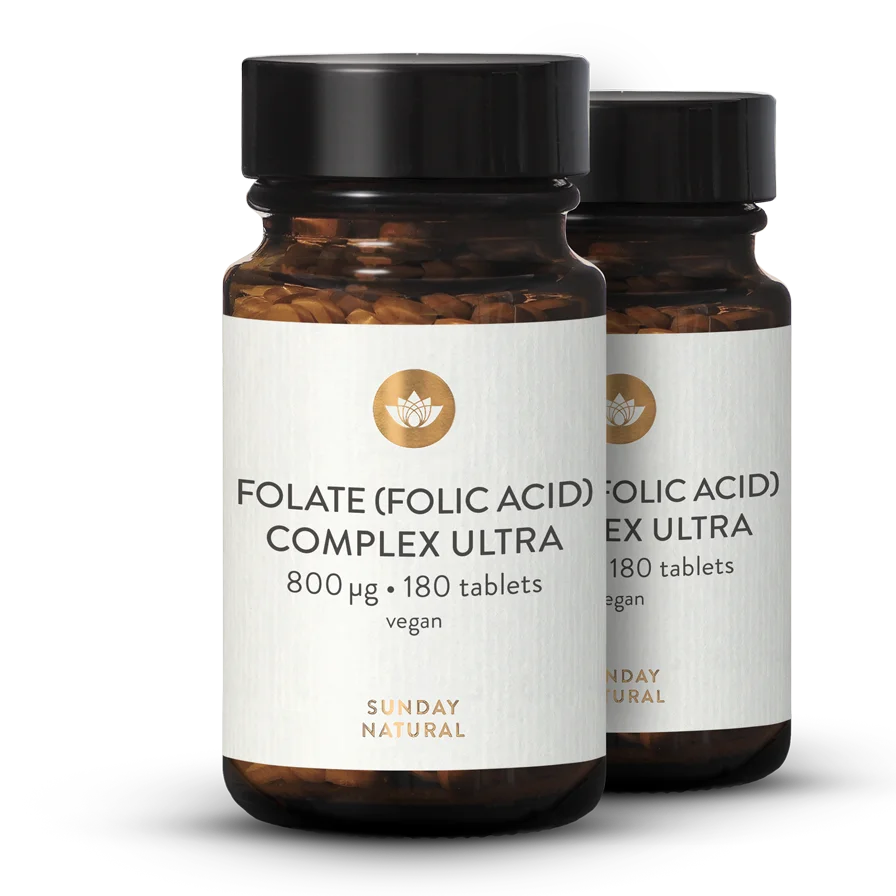Complejo de ácido fólico (folato) Ultra 800 2x180 comprimidos