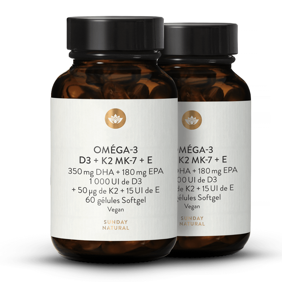 OMÉGA-3 + D3 K2 MK7 + E 2 x 60 gélules