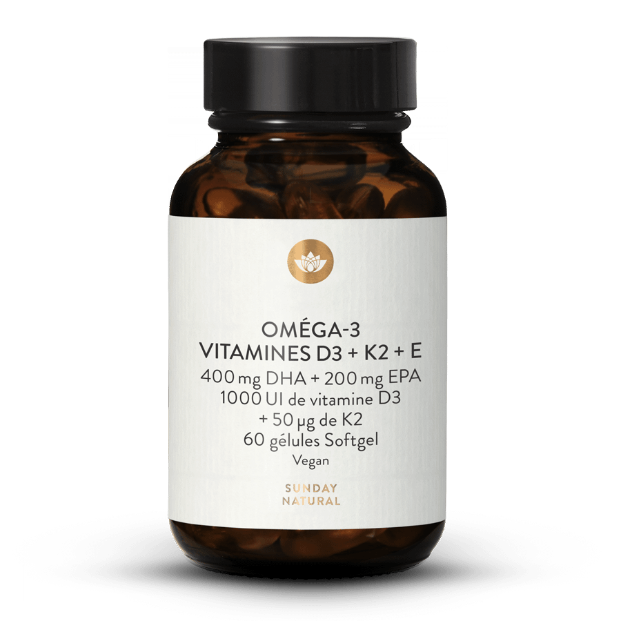 Oméga-3 + vitamines D3 + K2 + E 60 gélules