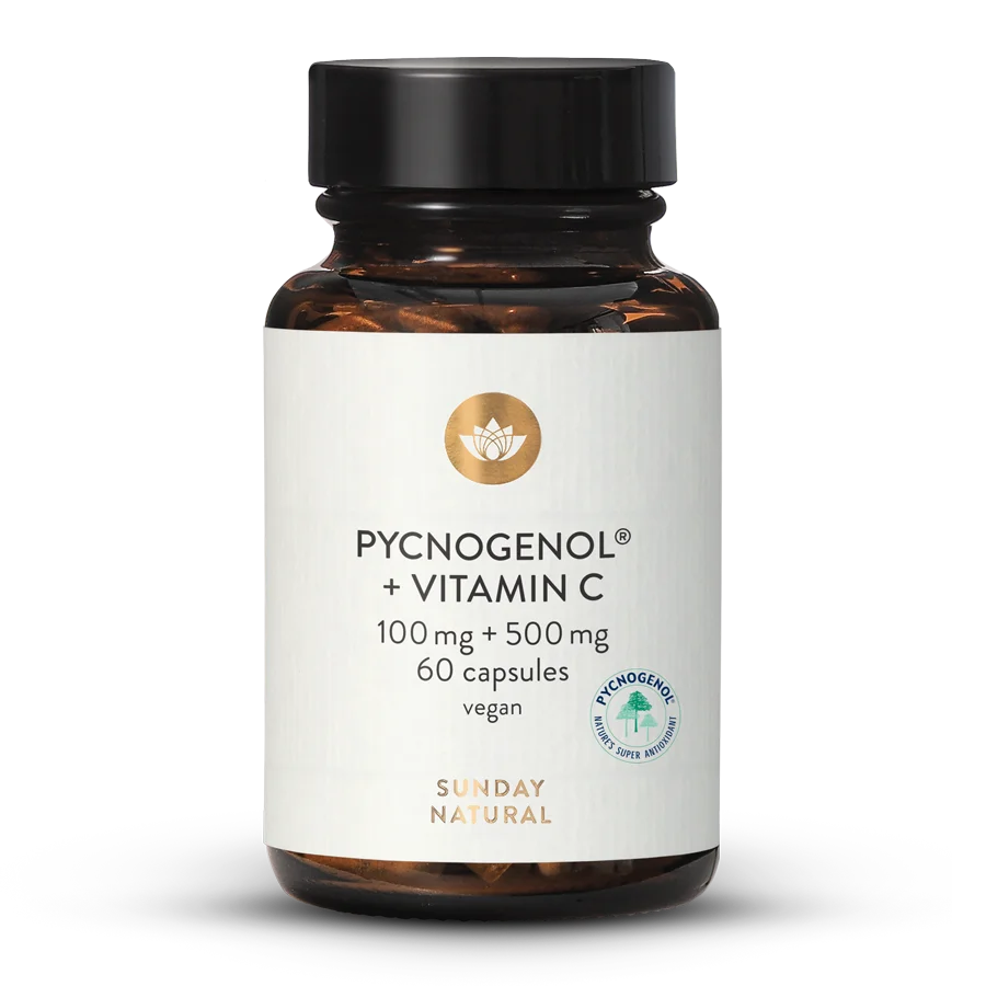 Pycnogenol® Pine Bark Extract 100mg + Vit C 60 capsules