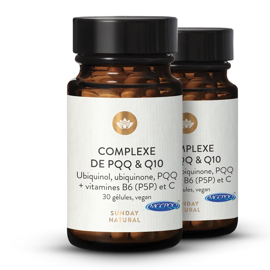 Complexe de PQQ & Q10 avec vitamines B6 (P5P) + C 2 x 30 gélules