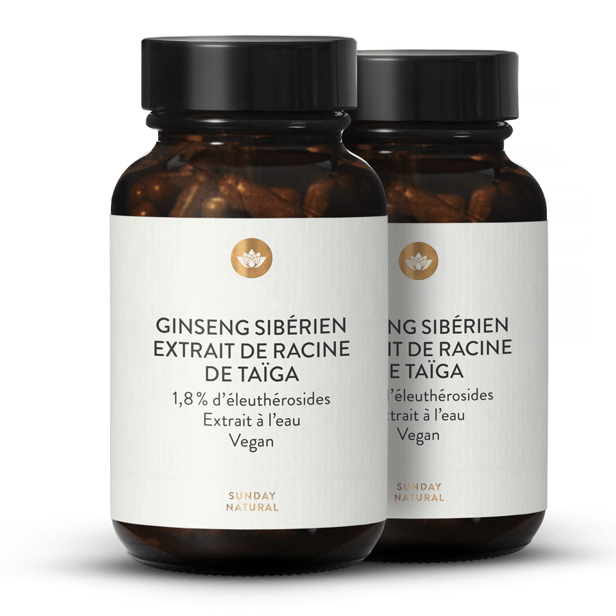 Ginseng sibérien extrait de racine de Taïga 2 x 120 gélules