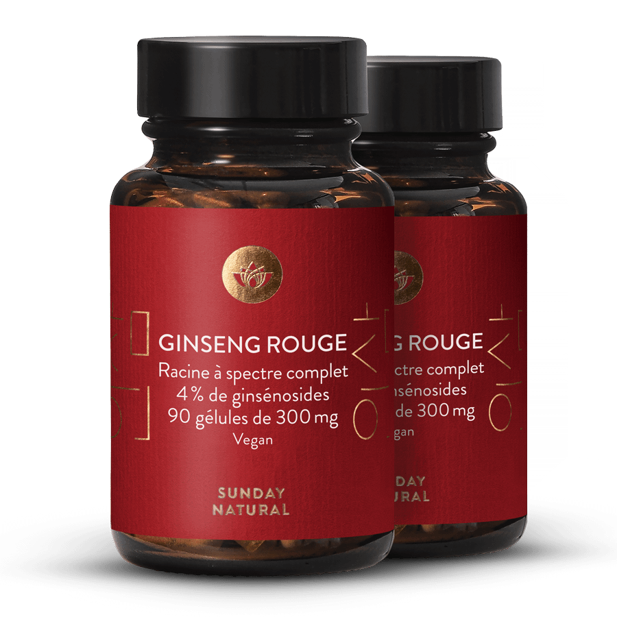 Ginseng rouge naturel 4 % 2 x 90 gélules