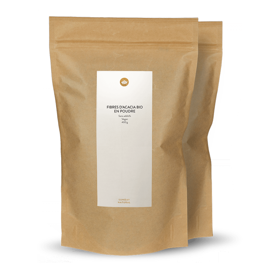 Fibre d'acacia bio en poudre 2 x 400 g