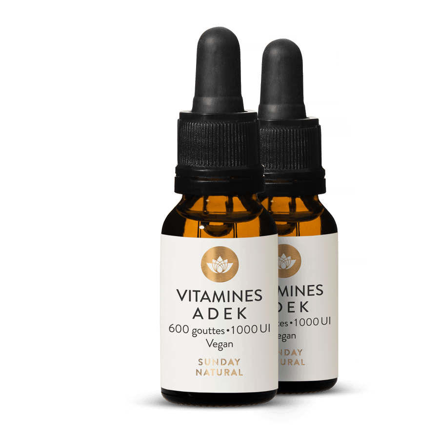 Vitamines D E K A, 1 000, vegan, 600 gouttes 2x600 gouttes
