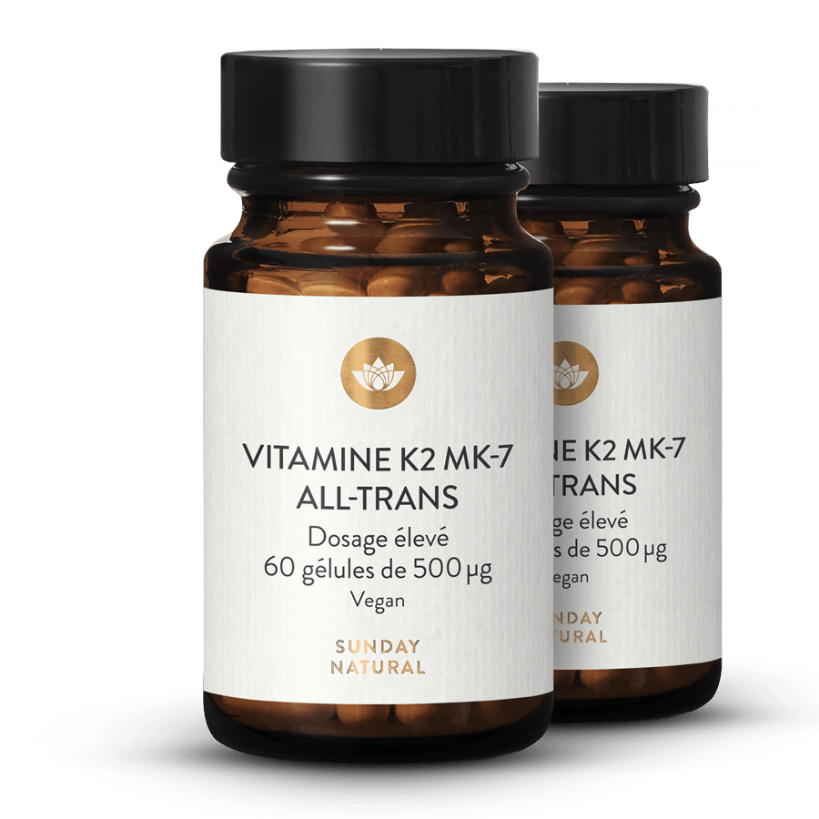 Vitamine K2 500 µg MK7 Vegan 2 x 60 gélules