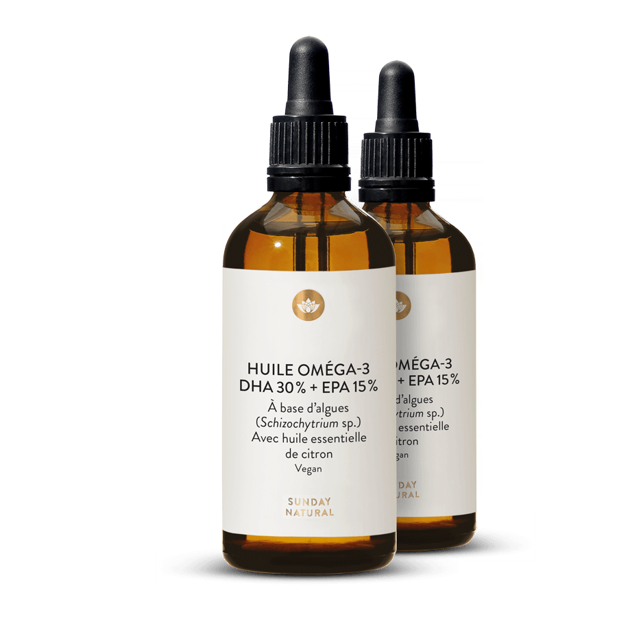 Huile oméga-3, 30 % DHA + 15 % EPA 2x100 ml