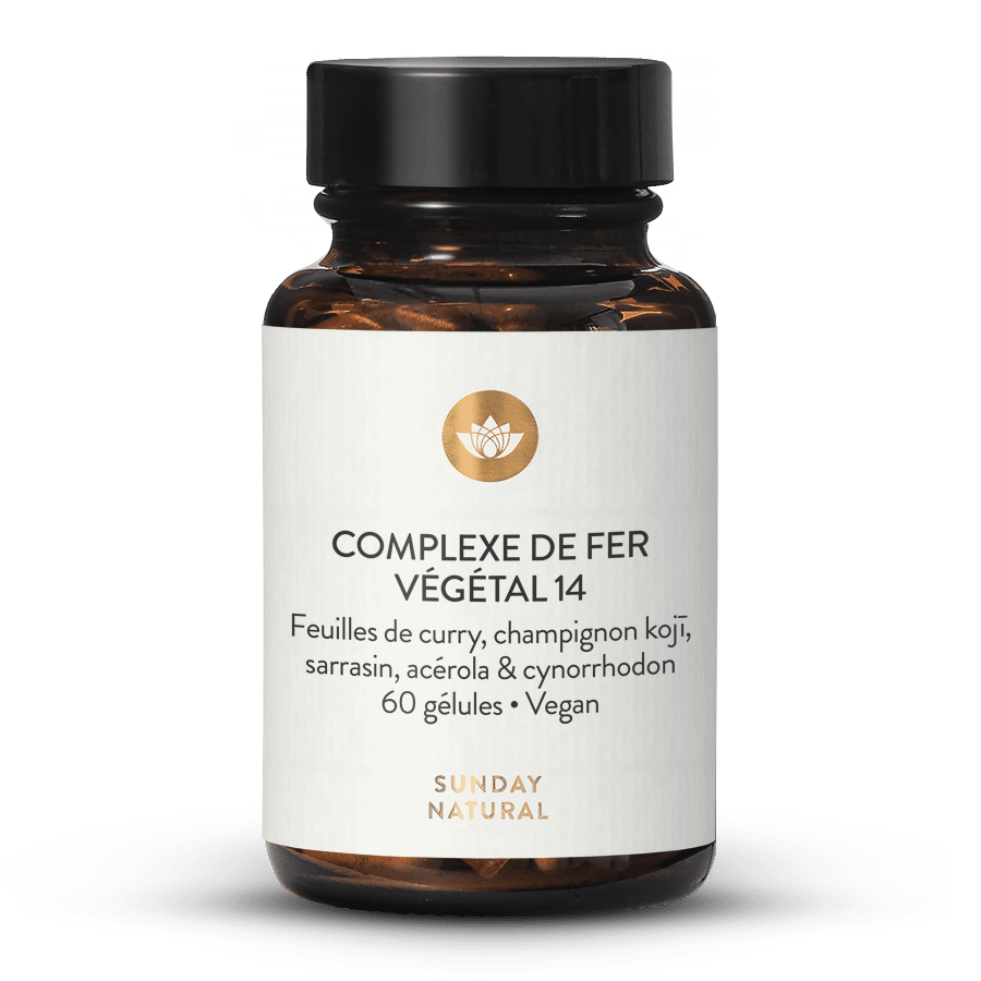 Complexe de fer végétal 14 mg 60 gélules