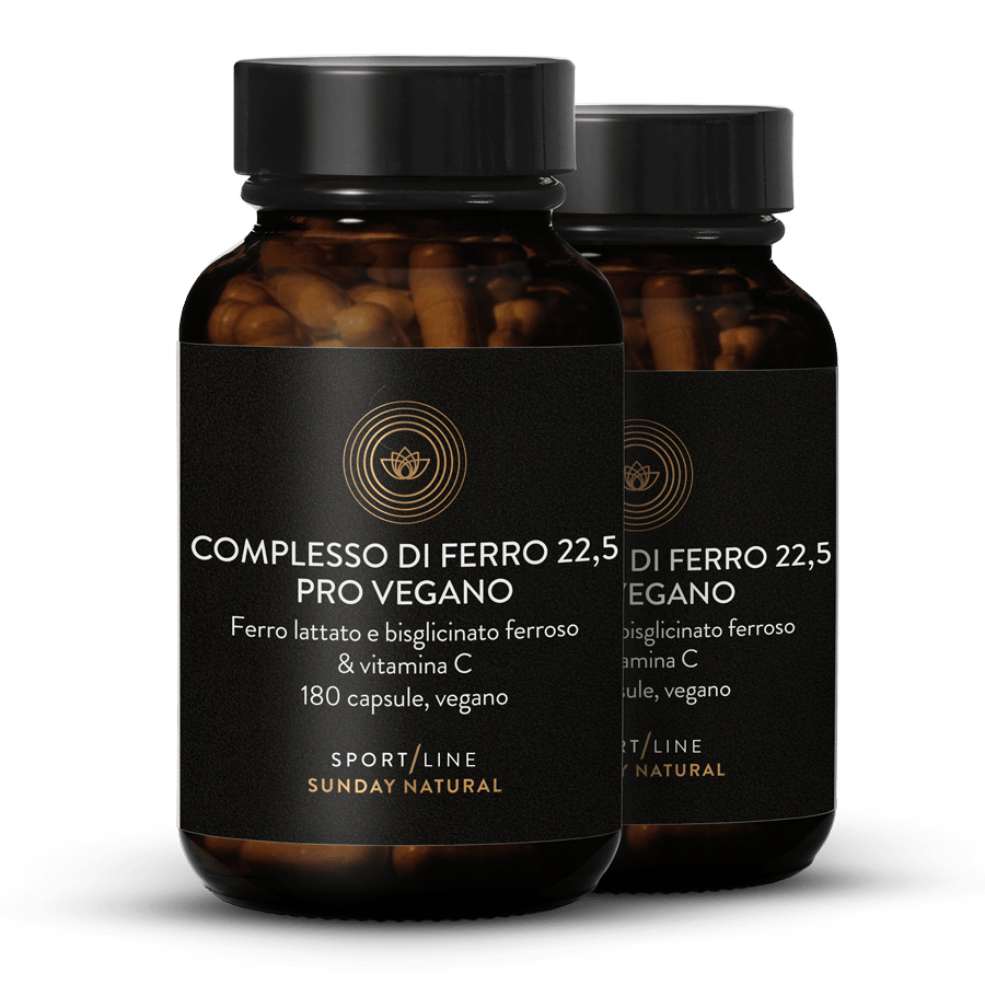 Complesso di ferro 22,5 pro vegano in capsule 2 x 180 capsule