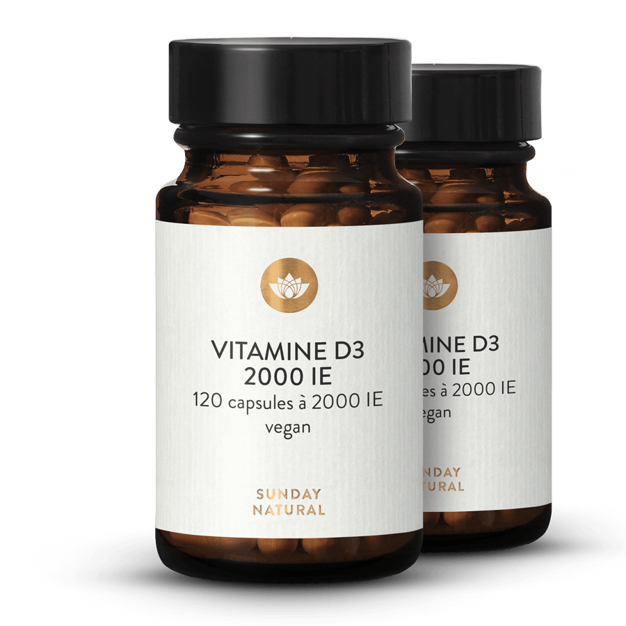 Vitamine D3 50 µg / 2000 IE Hooggedoseerd Vegan 2x120 capsules
