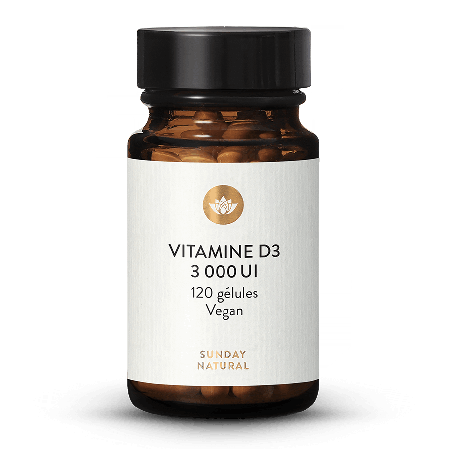 Vitamine D3 3 000 UI Dosage Élevé, Vegan 120 gélules